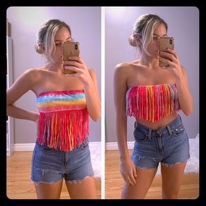 Forever 21 Many Ways Fringe Bikini Top